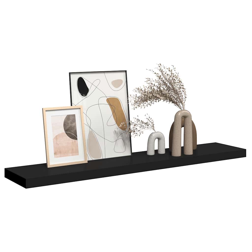 Schweberegal Schwarz 120x23,5x3,8 cm MDF