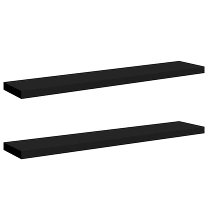 Schweberegale 2 Stk. Schwarz 120x23,5x3,8 cm MDF
