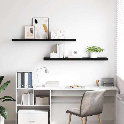 Schweberegale 2 Stk. Schwarz 120x23,5x3,8 cm MDF