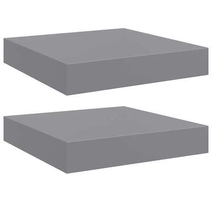 Schweberegale 2 Stk. Grau 23x23,5x3,8 cm MDF