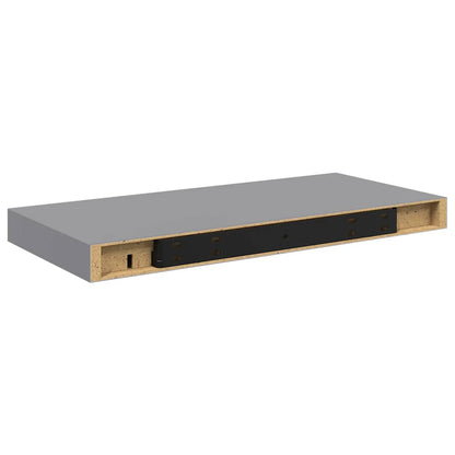 Schweberegale 2 Stk. Grau 50x23x3,8 cm MDF
