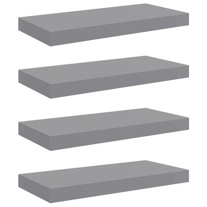 Schweberegale 4 Stk. Grau 50x23x3,8 cm MDF