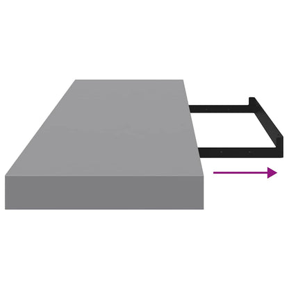 Schwebende Wandregale 2 Stk. Grau 90x23,5x3,8cm MDF