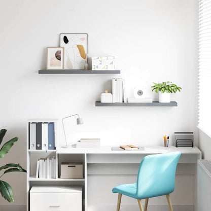 Schwebende Wandregale 2 Stk. Grau 120x23,5x3,8 cm MDF