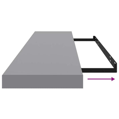 Schwebende Wandregale 2 Stk. Grau 120x23,5x3,8 cm MDF