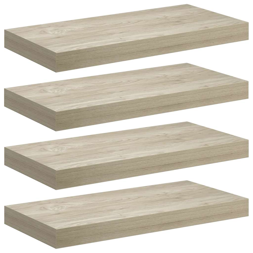 Schwebende Wandregale 4 Stk. Eichefarben 50x23x3,8cm MDF