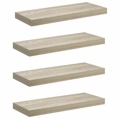 Schwebende Wandregale 4 Stk. Eichefarben 60x23,5x3,8cm MDF