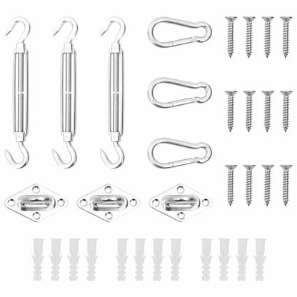 9-tlg. Sonnensegel Zubehör-Set Edelstahl