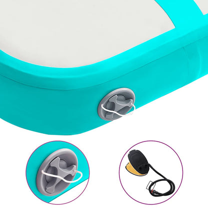 Aufblasbare Gymnastikmatte mit Pumpe 60x100x10 cm PVC Grün