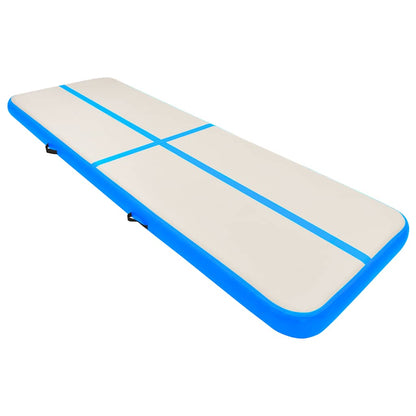 Aufblasbare Gymnastikmatte mit Pumpe 500x100x15 cm PVC Blau