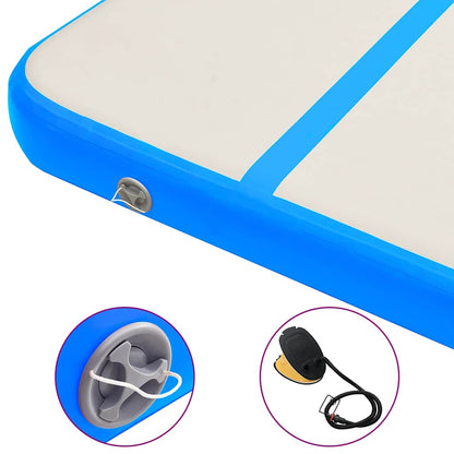 Aufblasbare Gymnastikmatte mit Pumpe 300x100x20 cm PVC Blau