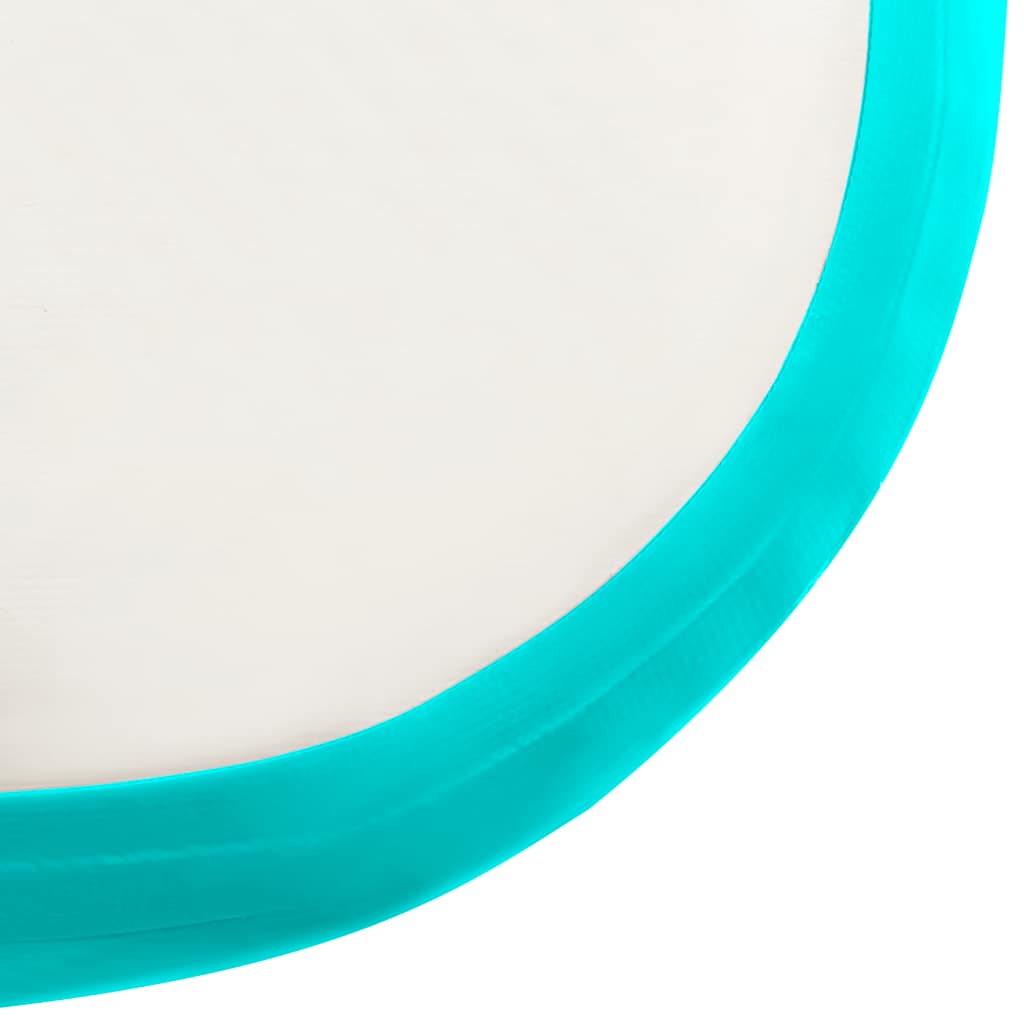 Aufblasbare Gymnastikmatte mit Pumpe 600x100x20 cm PVC Grün