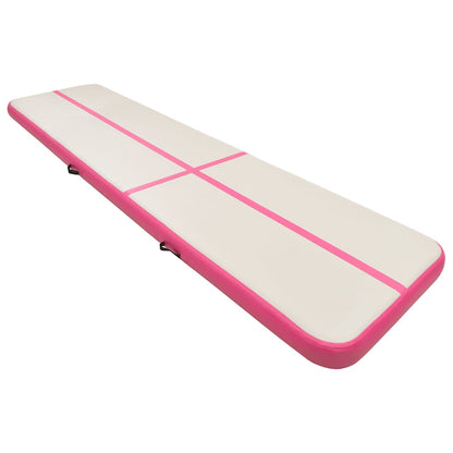 Aufblasbare Gymnastikmatte mit Pumpe 700x100x20 cm PVC Rosa