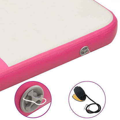 Aufblasbare Gymnastikmatte mit Pumpe 200x200x10 cm PVC Rosa