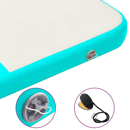 Aufblasbare Gymnastikmatte mit Pumpe 200x200x10 cm PVC Grün