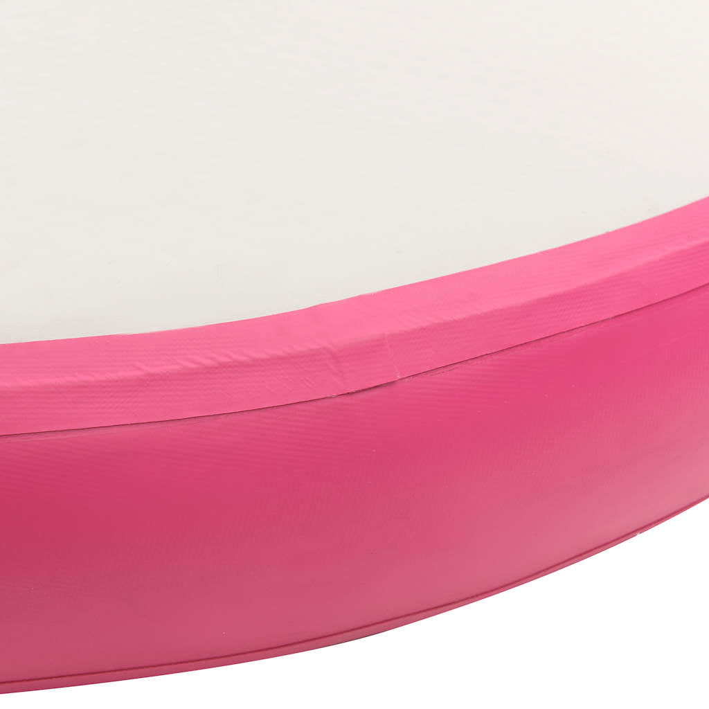 Aufblasbare Gymnastikmatte mit Pumpe 100x100x15 cm PVC Rosa