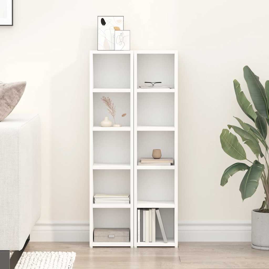 CD-Regale 2 Stk. Weiß 21x16x93,5 cm Holzwerkstoff