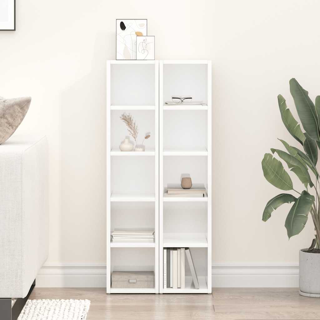 CD-Regale 2 Stk. Hochglanz-Weiß 21x16x93,5 cm Holzwerkstoff