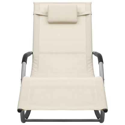 Sonnenliege Textilene Creme und Grau