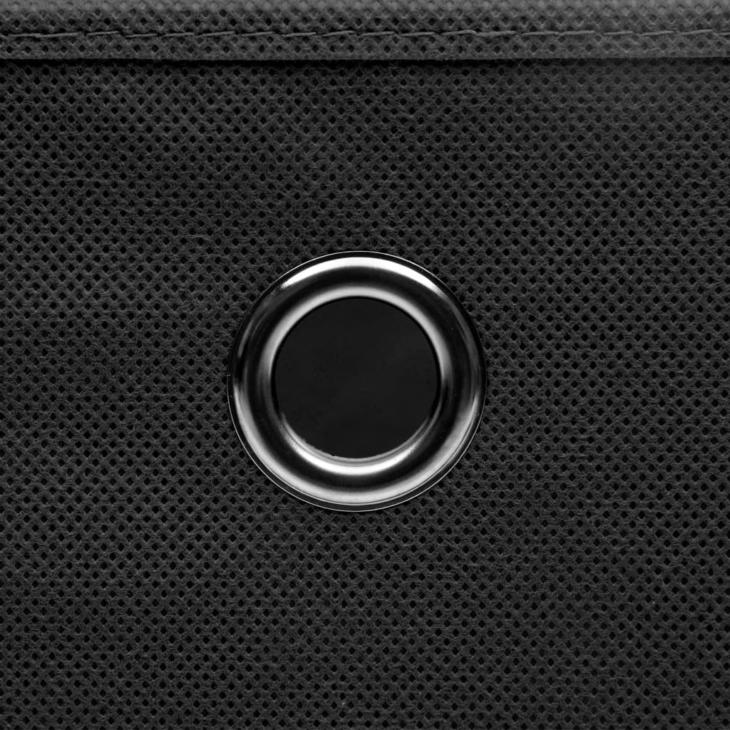 Aufbewahrungsboxen mit Deckeln 10 Stk. 28x28x28 cm Schwarz