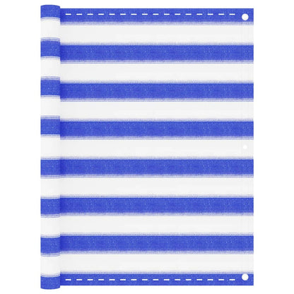 Balkon-Sichtschutz Blau und Weiß 90x400 cm HDPE