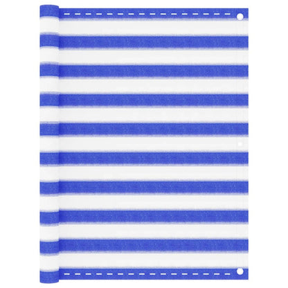 Balkon-Sichtschutz Blau und Weiß 120x500 cm HDPE