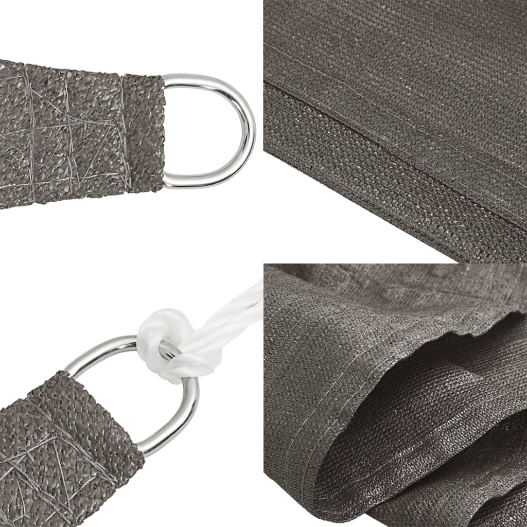 Sonnensegel 160 g/m² Anthrazit 6x6 m HDPE