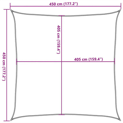 Sonnensegel 160 g/m² Rot 4,5x4,5 m HDPE