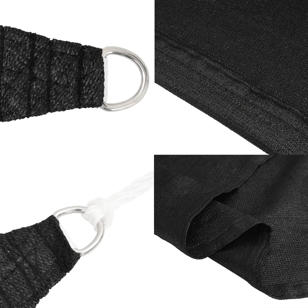 Sonnensegel 160 g/m² Schwarz 4x4 m HDPE