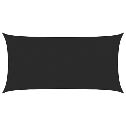 Sonnensegel 160 g/m² Schwarz 2x4 m HDPE