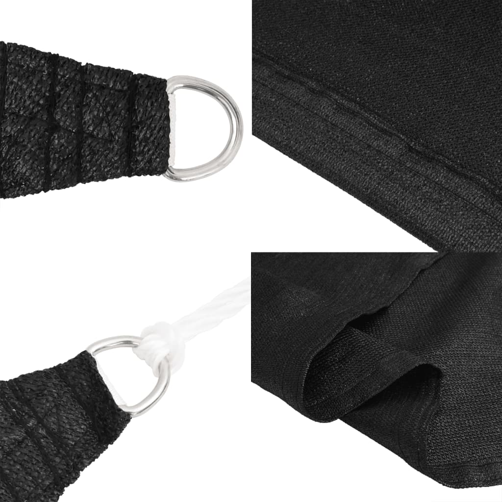 Sonnensegel 160 g/m² Schwarz 2,5x3,5 m HDPE