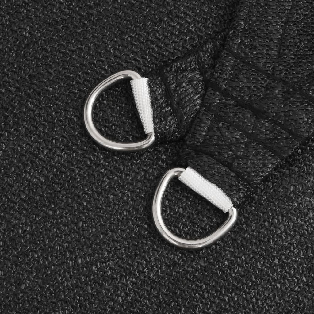 Sonnensegel 160 g/m² Schwarz 3x5 m HDPE