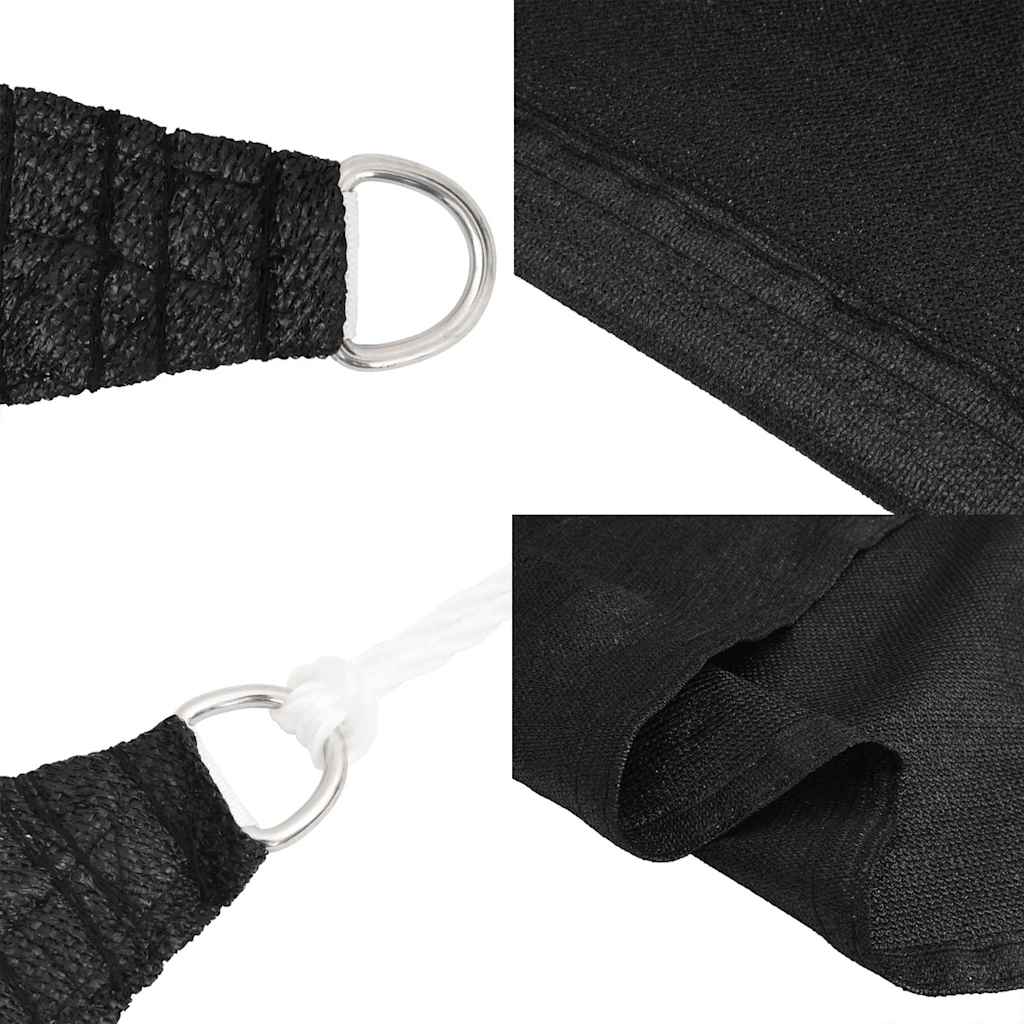 Sonnensegel 160 g/m² Schwarz 5x8 m HDPE