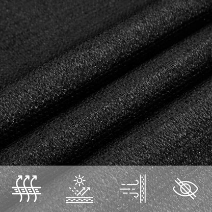 Sonnensegel 160 g/m² Schwarz 5x8 m HDPE