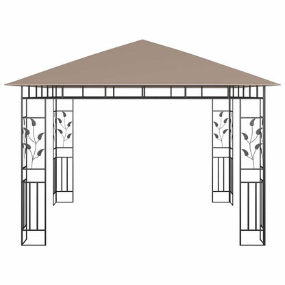 Pavillon mit Moskitonetz 3x3x2,73 m Taupe 180 g/m²