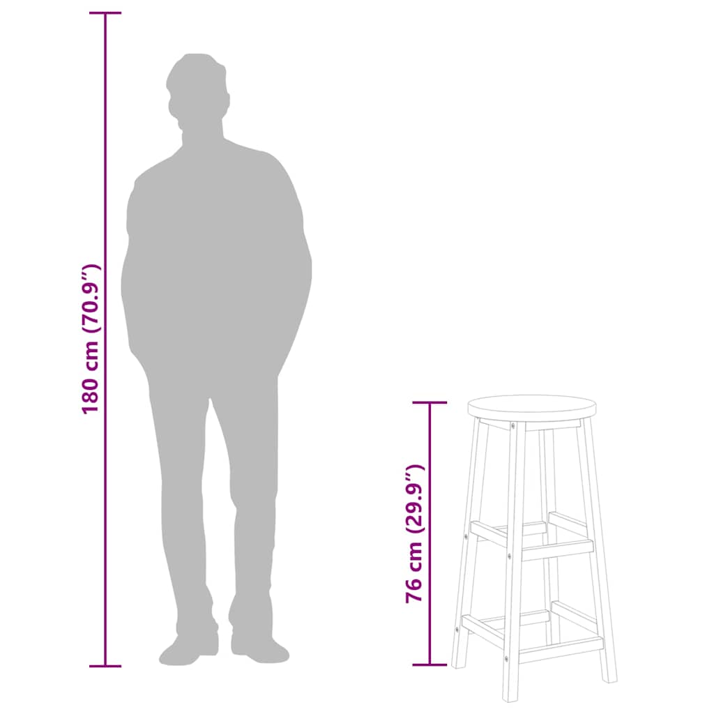 Barhocker 4 Stk. Massivholz Akazie