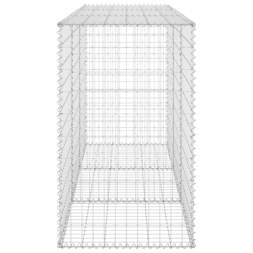 Gabionenwand mit Abdeckung Verzinkter Stahl 200x60x100 cm