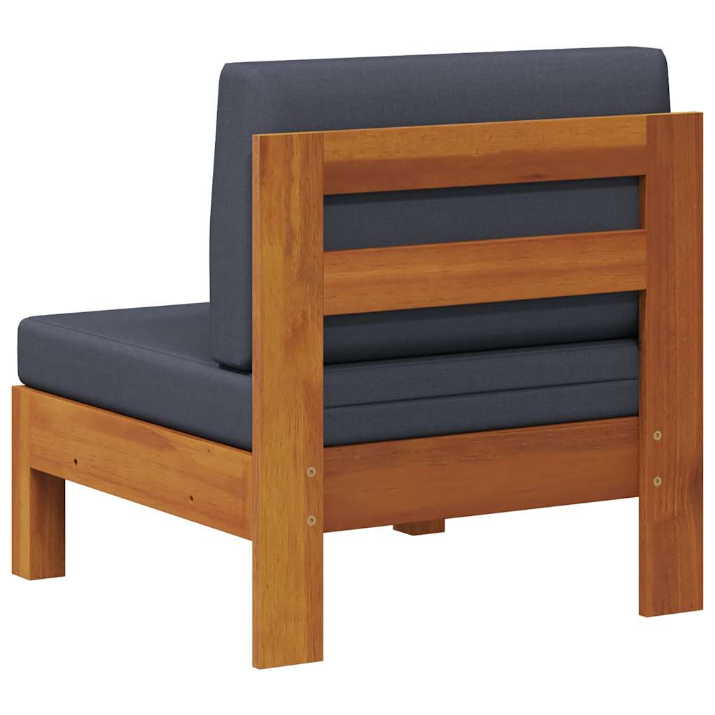 Mittelsofa mit Dunkelgrauen Kissen Massivholz Akazie