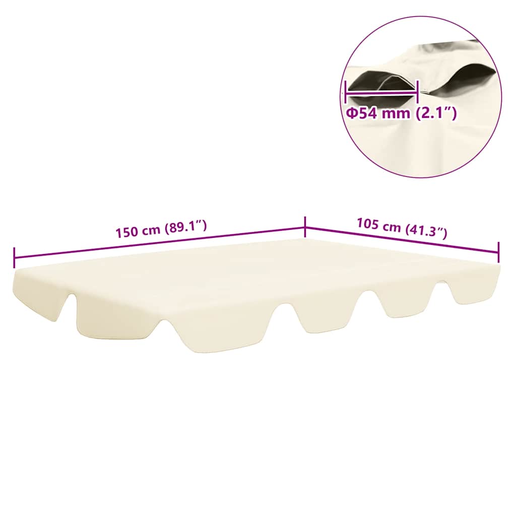 Ersatzdach für Hollywoodschaukel Creme 150/130x105/70 cm