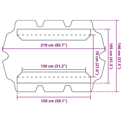 Ersatzdach für Hollywoodschaukel Creme 150/130x105/70 cm