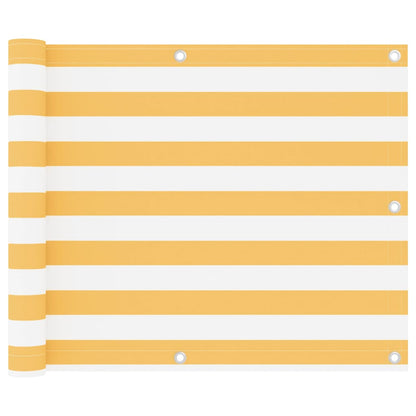 Balkon-Sichtschutz Weiß und Gelb 75x500 cm Oxford-Gewebe