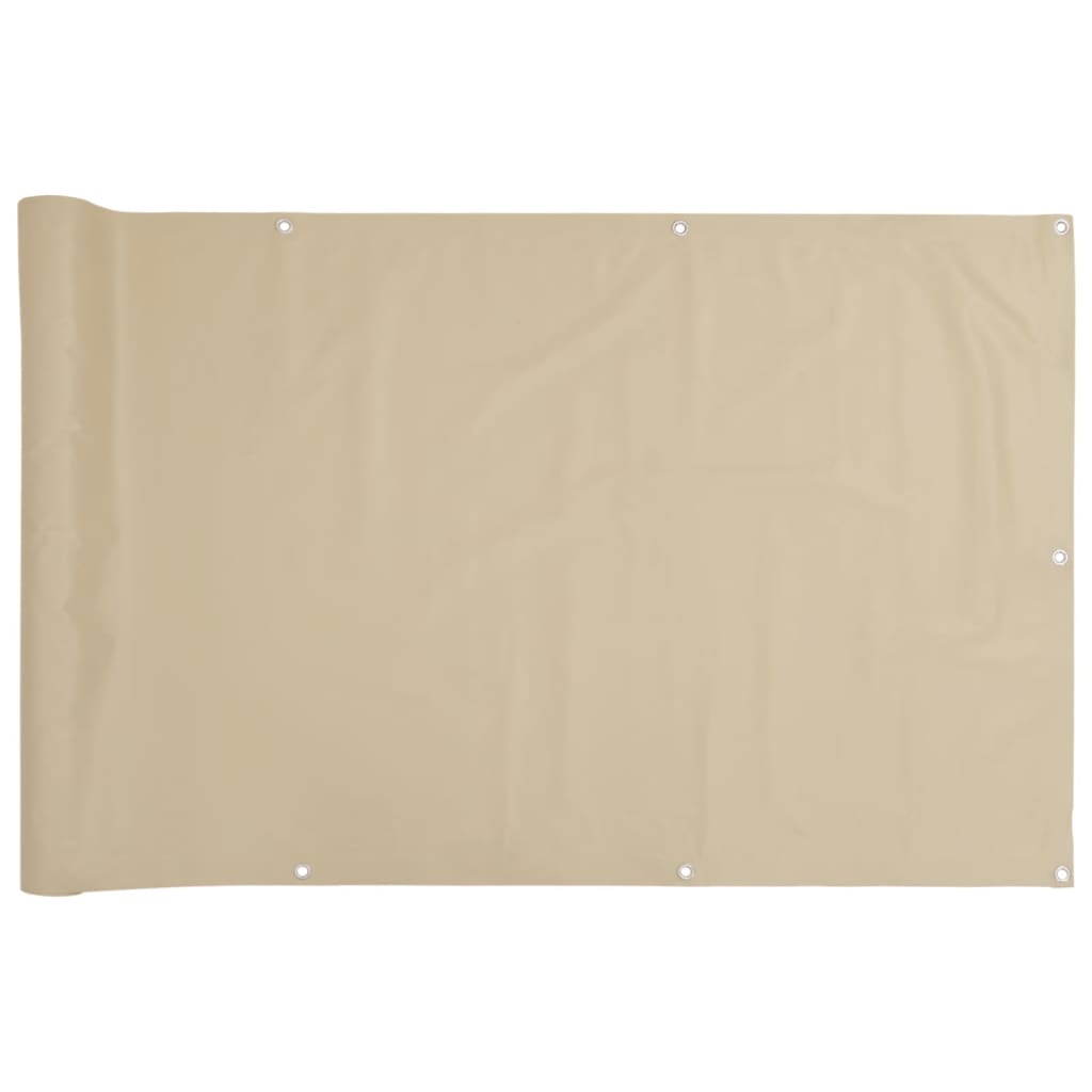 Balkon-Sichtschutz Beige 120x400 cm Oxford-Gewebe
