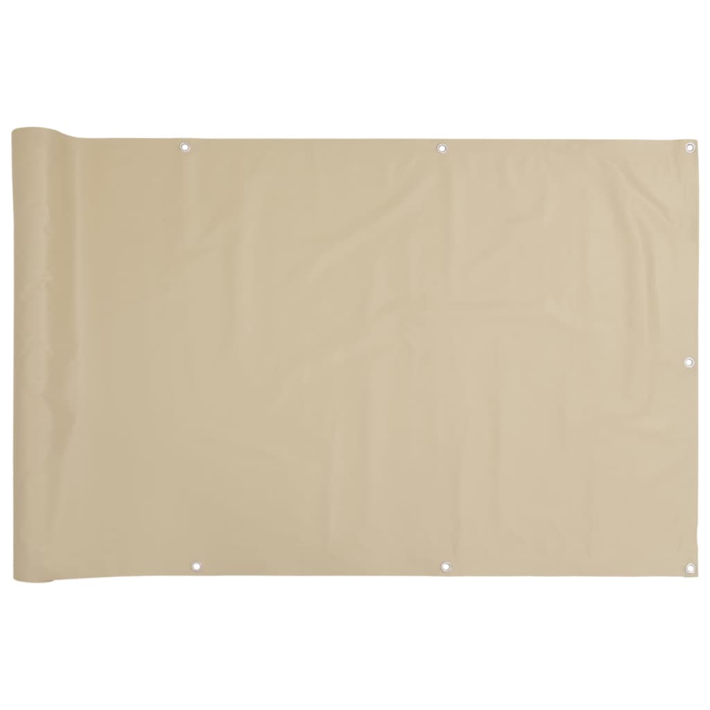 Balkon-Sichtschutz Beige 120x600 cm Oxford-Gewebe
