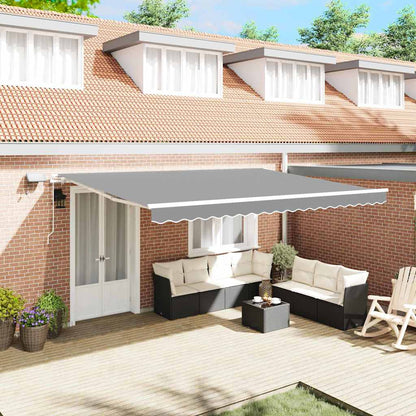 Markisenrahmen mit LED-Lichtleisten Weiß 500 x 300 cm Aluminium