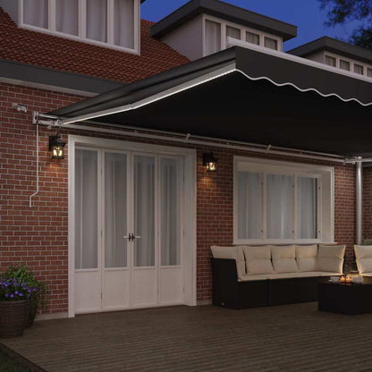 Markisenrahmen mit LED-Lichtleisten Weiß 600 x 300 cm Aluminium