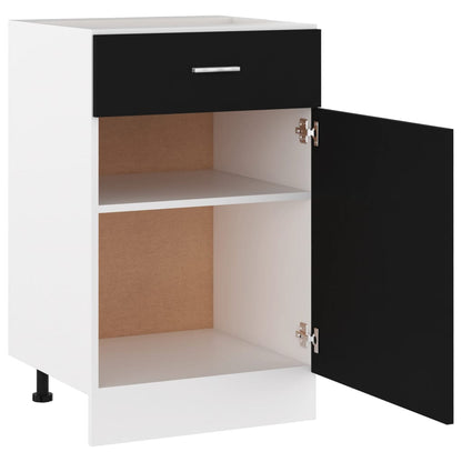 Schubunterschrank Lyon Schwarz 50x46x81,5 cm Holzwerkstoff