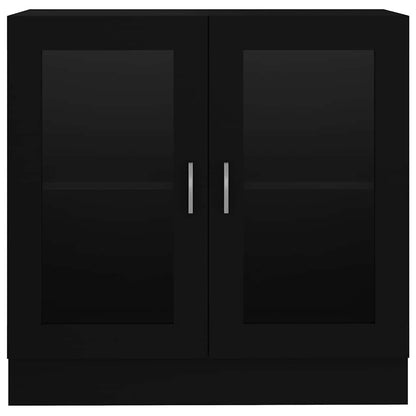 Vitrinenschrank Schwarz 82,5x30,5x80 cm Holzwerkstoff