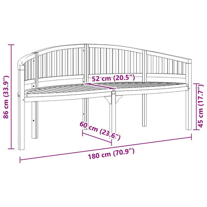 Bananenbank 180 cm Massivholz Teak