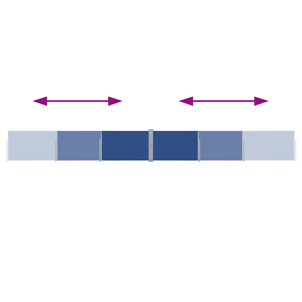 Ausziehbare Seitenmarkise 140x1200 cm Blau