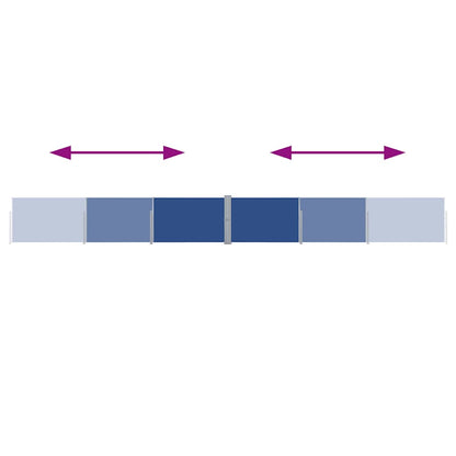 Ausziehbare Seitenmarkise 140x1200 cm Blau